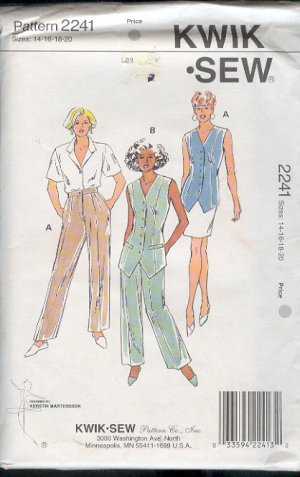 Kwik Sew Sewing Pattern 2241 Vest and Pants, Size 14 - 20