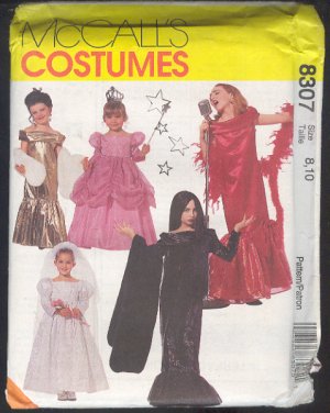 McCall's Sewing Pattern 8307 Girl Diva Costumes, Size 8 10