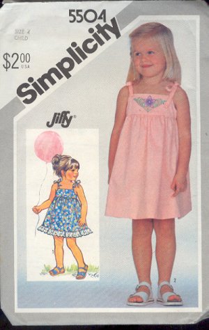 Simpliicty Sewing Pattern 5504 Sweet Dress, Child Size 4