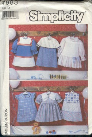 Simplicity Sewing Pattern 7983 Six Sweed Dresses, Size 5