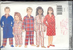 Butterick Sewing Pattern 3710 Robe and Pajamas, Size 7 8 10