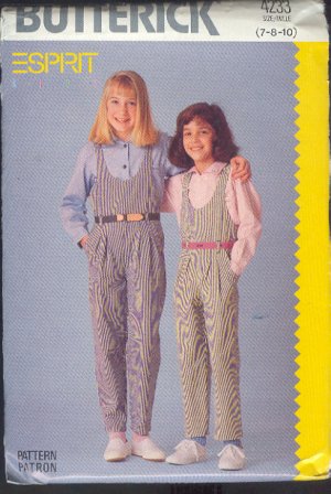 Butterick Sewing Pattern 4233 by Esprit, Jumpsuit and shirt, Sizs 7 8 10