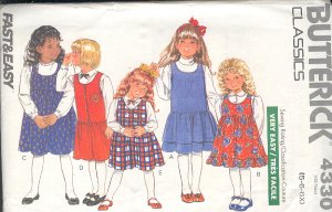 Butterick Sewing Pattern 4330 Dress with three variations, Size 5 6 6x
