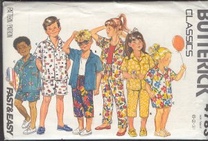 Butterick Sewing Pattern 4783 Shirt, Shorts and Pants and two lengths Size 1 2 3