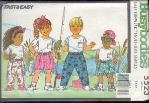 Butterick Sewing Pattern 5523, T shirt, Pants and shorts for sizes 5 6 6x