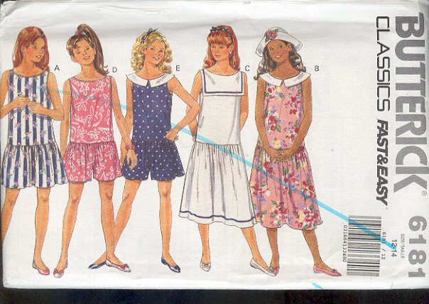 Butterick Sewing Pattern, 6181 Dress with five variations for sizes 12 14
