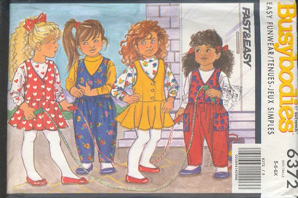 Butterick Sewing Pattern 6372 Jumper and Jumpsuit with top, for sizes 5 ...