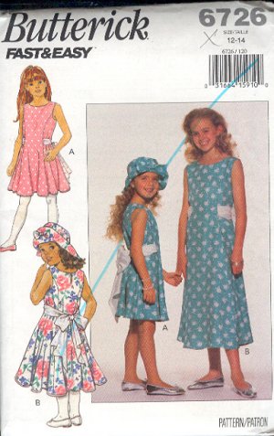 Butterick Sewing Pattern 6726 Dress for sizes 12 14