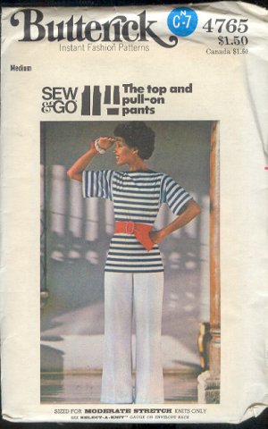 Butterick Sewing Pattern 4765 Tunic top and wideleg pand, Size 12-14