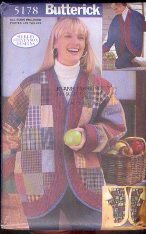 utterick Sewing Pattern 5178, Oversized Patchwork Jacket, Size 8-22