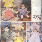 Vogue Sewing Pattern 2592, Baby Doll Clothes for 13" and 18/20" dolls,