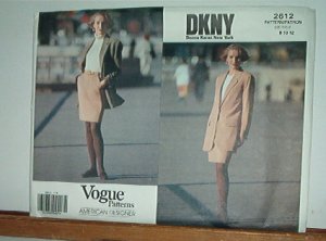 Vogue Sewing Pattern 2612 Donna Karen, DKNY Long Jacket and skirt, Size 8 10 12