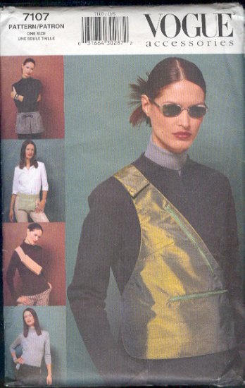 Vogue Sewing Pattern, 7170 Travel Pouches and Bags, One size