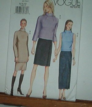 Vogue Sewing Pattern 7385 Skirt and two top styles, Size 8 10 12
