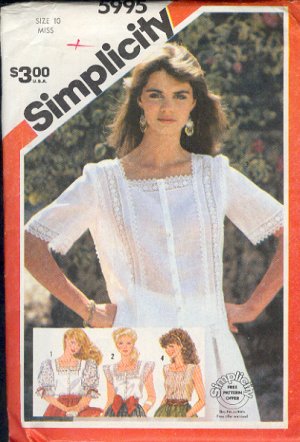 Simplicity Sewing Pattern 5995 Pretty Blouses, Sizes 10