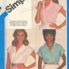 Simiplicity Sewing Pattern 6438 Three Summer blouses, Size 10 12 14