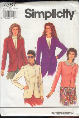 Simplicity Sewing Pattern  7387 Jack with four variations, Sizes 6 - 14