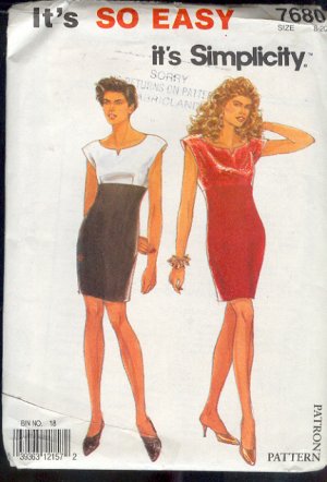 Simplicity Sewing Pattern 7680 Dress, Size 8 - 20