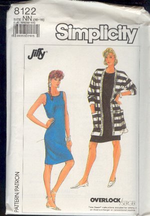 Simplicity Sewing Pattern 8122 Dress and big jacket, Size 10 - 16