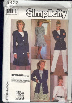 Simplicity Sewing Pattern 8422 Jacket, Pants and Skirt with gores and gussets, Size 6-10