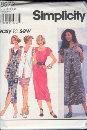 Simplicity Sewing Pattern 8972 Dress and Duster and vest top, size 6 8 10