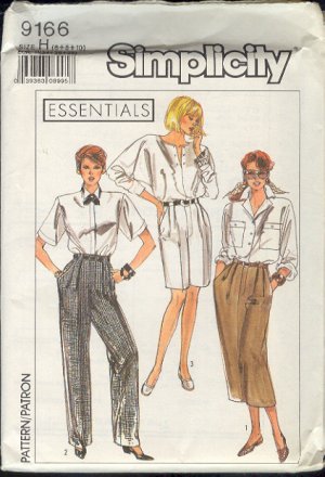 Simplicity Sewing Pattern 9166 Skirt, Pants and Shorts, Size 6  8 10