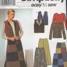 Simplicity Sewing Pattern 9328 Color Blocked skirt, top and wesket vest, Size 8 - 14