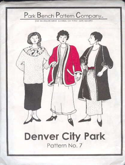 Sewing Pattern, Park Bench Pattern Co. #7, Top and Skirt and Jacket, Sizes bust 49"
