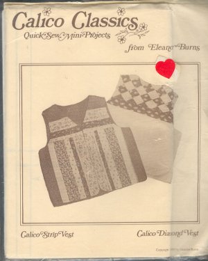 Sewing Pattern, Calico Classics, Patchwork from Eleanor burns, Strip and Diamond Vets, Sizes 6-16