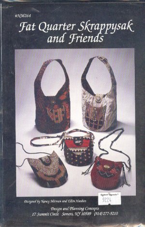 Sewing Pattern, by Nancy Mirman, Fat Quarter Skrappysak and small purse, two sizes