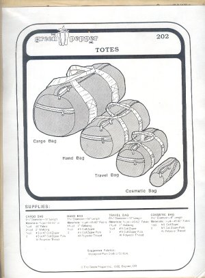 Sewing Pattern, Green Peppe 202, Four Travel Bags, 6 - 19 inches long