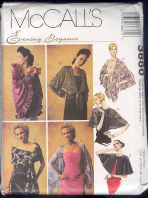 McCall's Sewing Pattern 3880, Fancy coverups, capes and stoles, sizes 4 - 22