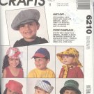 McCall's Sewing Pattern 6210, Children's Hats, all sizes included, 15 styles