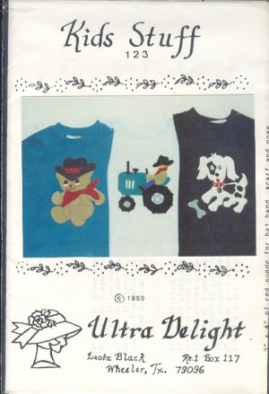Sewing Pattern, Ultra Delight Appliqlue, Kids Stuff, One Size