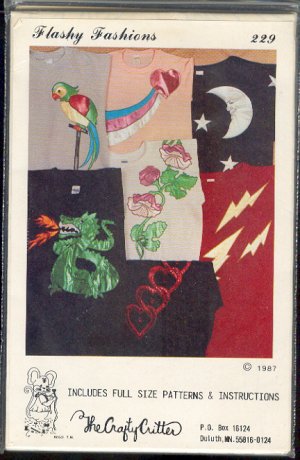 Sewing Pattery, Crafty Critter 229, Flasy Fashions Applique' , One size