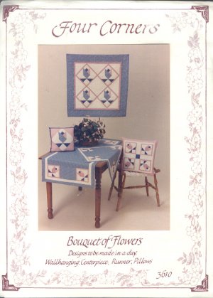 Sewing Pattern, Four Corners 3610, Four Corners, Hangins (31") runner, center piece, pillow