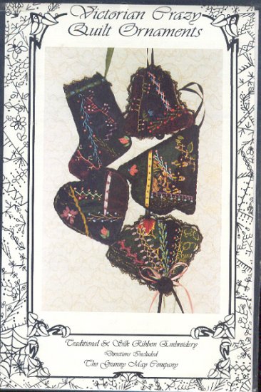 Sewing Pttern, Victorian Crazy quilt ornaments, folk embroidery with ribbons
