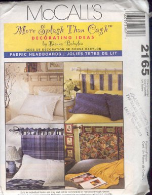 McCall's Sewing Pattern 2165, Four headboards on rods, One Size