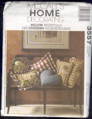 McCall's Sewing Pattern 3557 , Assorted Throw Pillows, 8 versions
