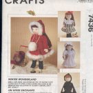 McCall's Sewing Pattern 7436, 18" Doll Outfits for winter, as pictured, also for American Girl