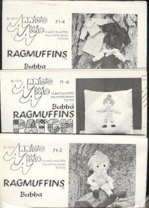 Sewing Pattern, Ragamuffins, Bubba, 16" doll with clothes and pillow