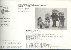 Sewing Pattern, Carolee Creations, Sittin Pretty Girls 22" doll and clothing