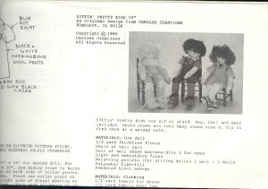 Sewing Pattern, Carolee Creations, Sitting Pretty Kids 19" doll and clothes