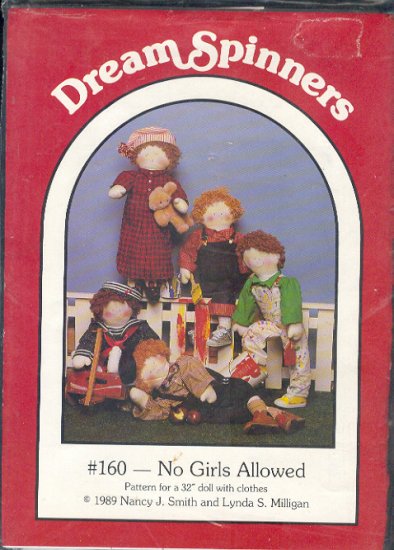 Sewing Pattern, Dream Spinners, No Girls Allowed, 32" boy doll with clothes