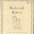 Sewing Pattern, Backroad Babies, 6" boy and girl rag dolls with clothes