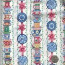 Sewing Fabric Cotton Tea Cup Plate on Cream 2.66 yds  No. 125