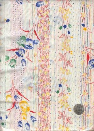 Sewing Fabric Cotton Tulips in Stripes 4 yds X 44" Soft  No. 126