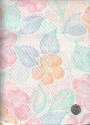 Sewing Fabric Cotton Pastel Flowers 2 yds X 44"   No. 121
