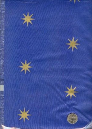Sewing Fabric Polished cotton Navy & stars 2 yds X 60"  No. 122