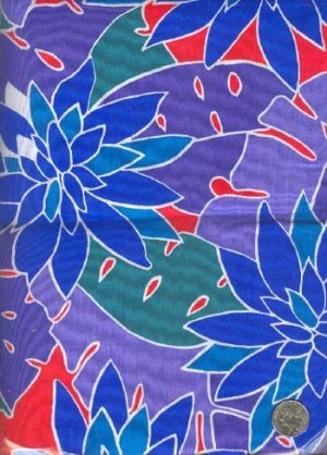 Sewing Fabric Cotton Hawaii print 2 yds X 44"  No. 103